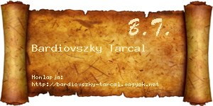Bardiovszky Tarcal névjegykártya